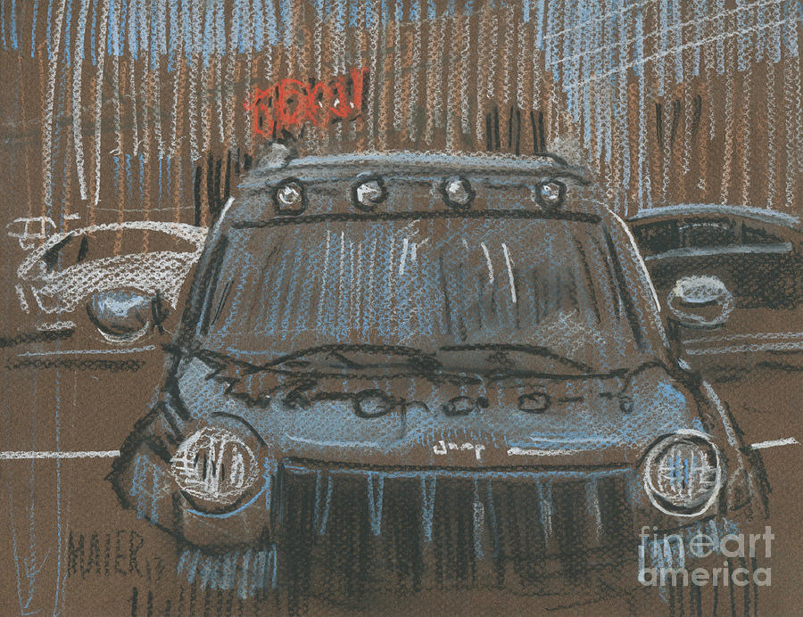 Car Painting - Outside BigLots by Donald Maier