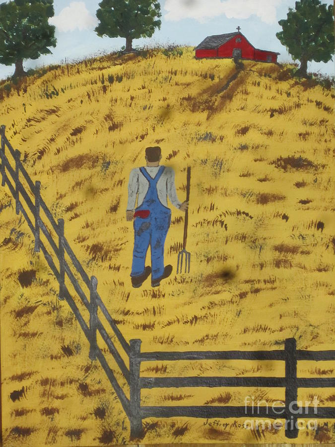  Farmer Outstanding In His Field Painting by Jeffrey Koss
