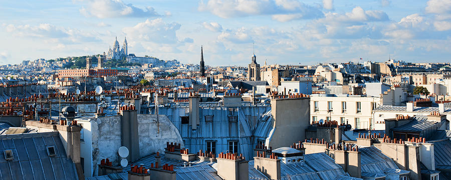 Over Paris Rooftops to Sacre Coeur Photograph by Allan Van Gasbeck