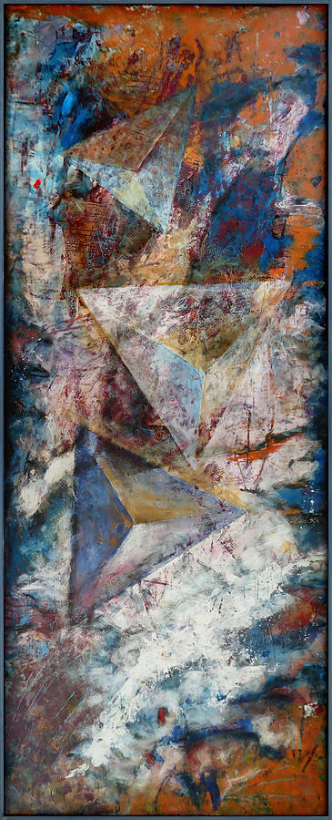 Abstract Painting - Over Pyramids by Florin Birjoveanu