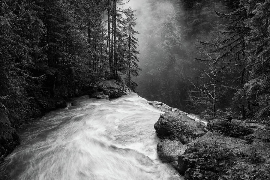 Black And White Photograph - Over The Falls by James K. Papp