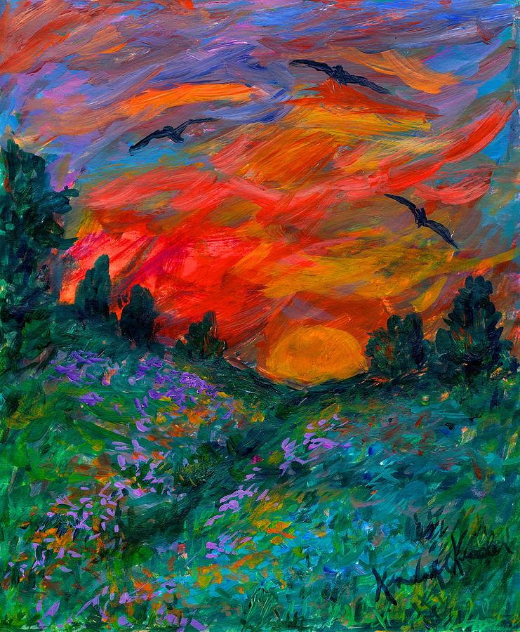 Sunset Painting - Over The Light by Kendall Kessler