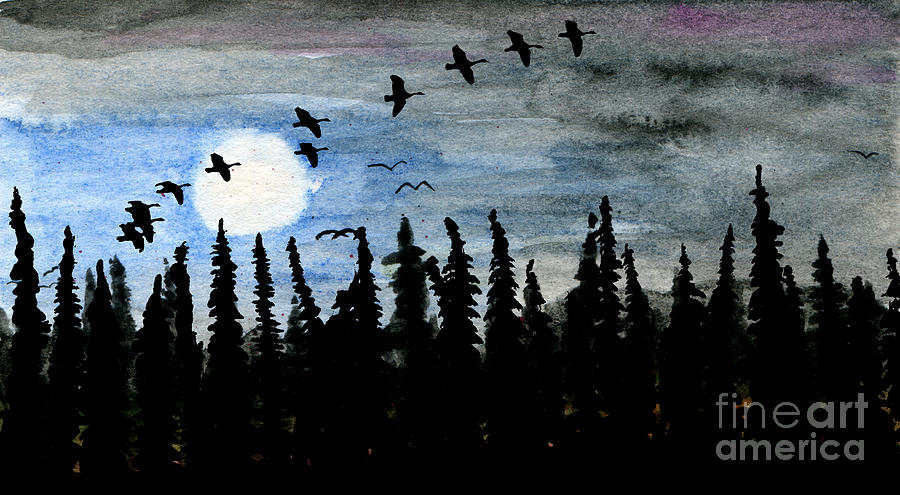 Over the Moon Painting by R Kyllo
