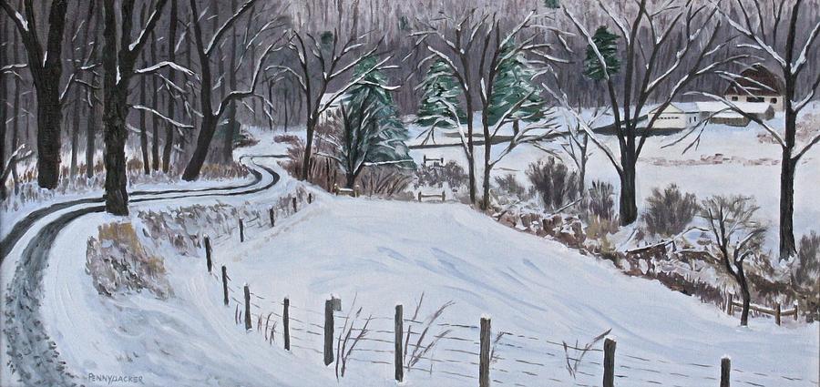 Over the river and through the woods... Painting by Barb Pennypacker