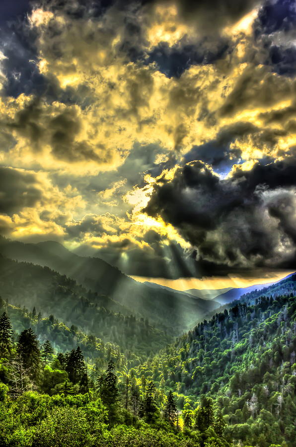 Cherokee NC Gatlinburg TN Over the Top Smoky Mountain Landscape Art ...