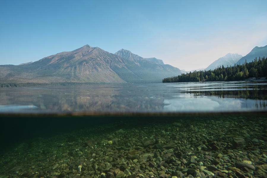 Over Under, Half Water Half Land, Lake Photograph by Panoramic Images
