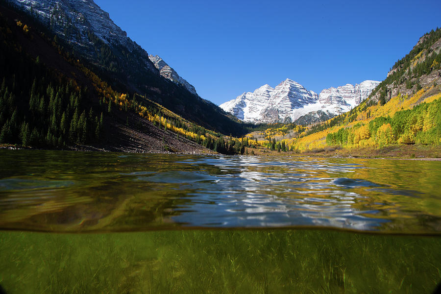 Over Under, Maroon Lake, Maroon Bells Photograph by Panoramic Images