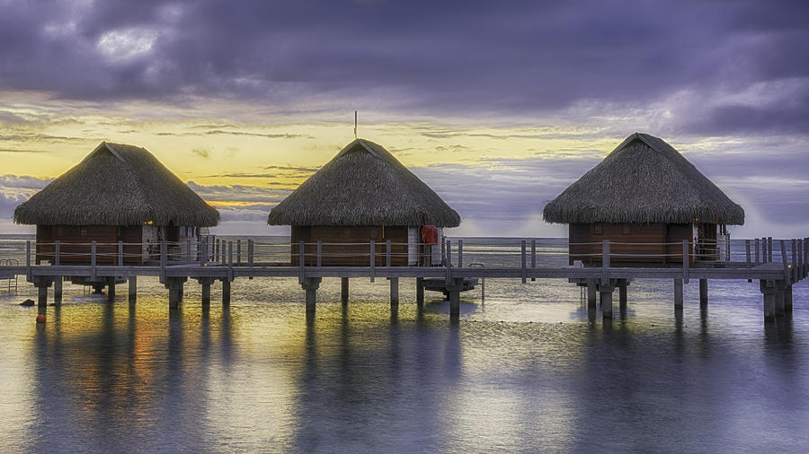 Overwater Bungalows in Tahiti #4 Photograph by Mel Ashar