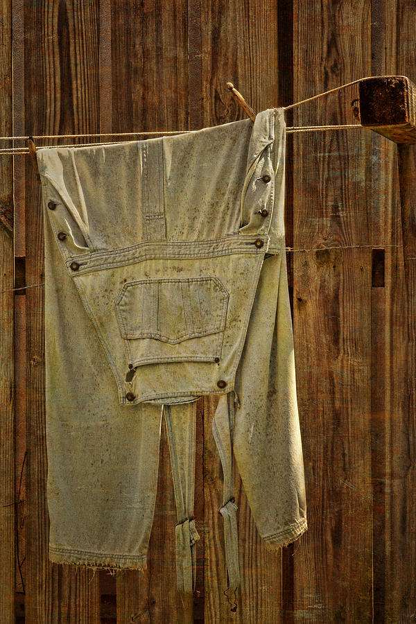 Vintage Photograph - Overalls Drying by Nikolyn McDonald