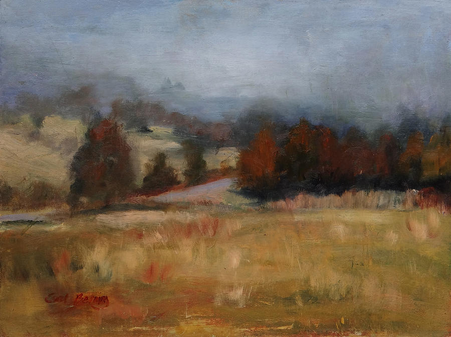 Overcast January Day in Lascassas Painting by Carol Berning
