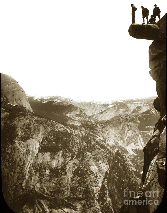 Yosemite National Park Photograph - Overhanging Rock Yosemite California by Joseph LeConte 1900 by Monterey County Historical Society