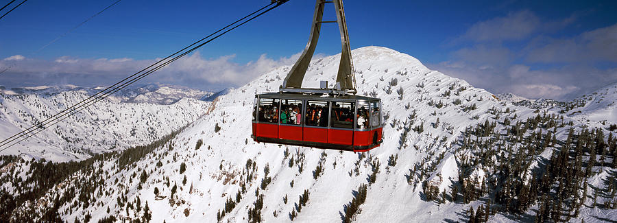 Overhead Cable Car In A Ski Resort Photograph by Panoramic Images
