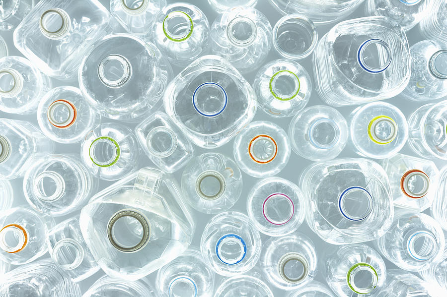 Overhead view of empty plastic bottles (full frame) Photograph by Ultra.f