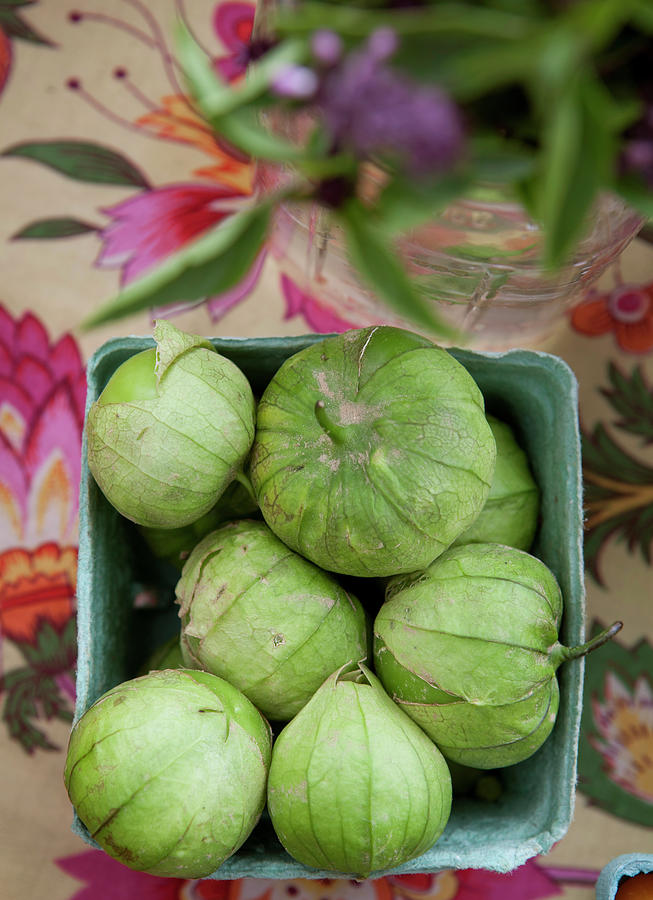 Overhead View Of Tomatillos At A Photograph by Lauren Krohn