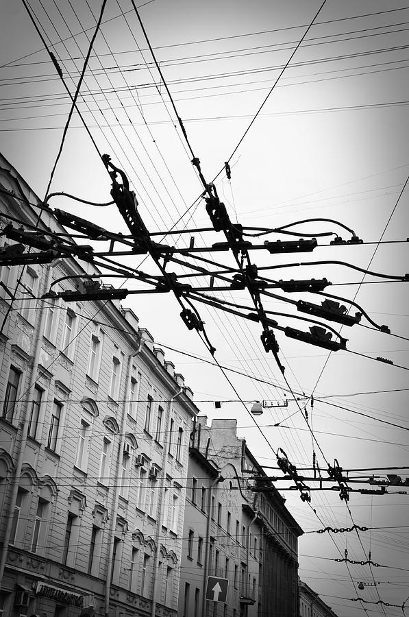 Black And White Photograph - Overhead Wires by Todd Hartzo
