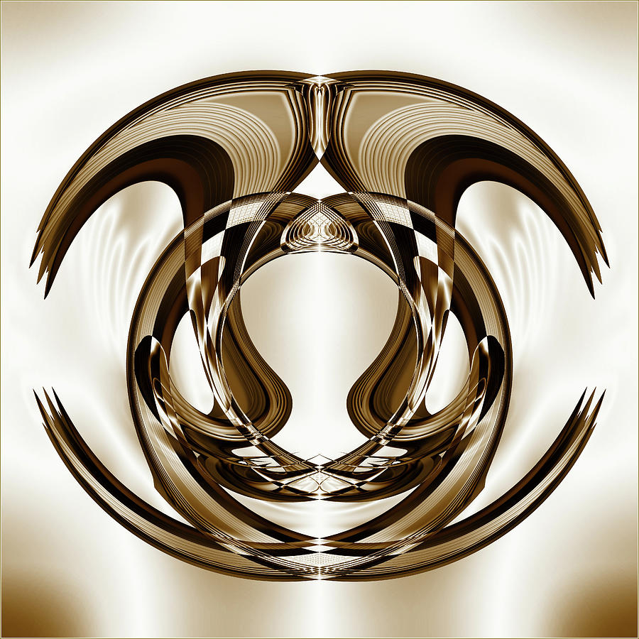 Abstract Digital Art - Overlapping Curved Shapes Creative by Raj Kamal