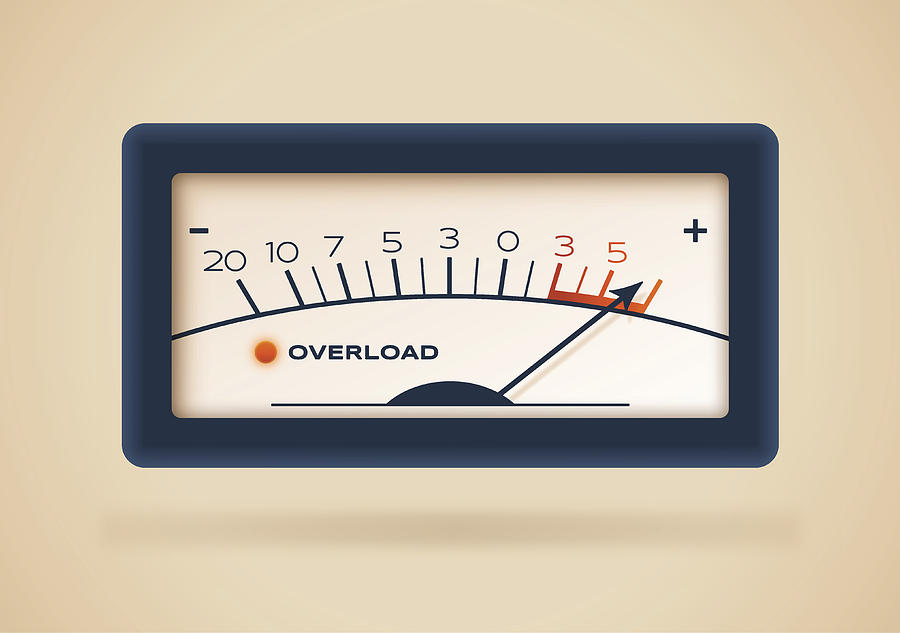 Overload Retro Gauge Drawing by Filo