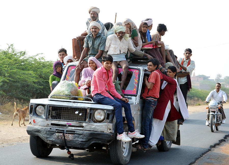 India Photograph - Overloaded Public Transport by Devendra Dube