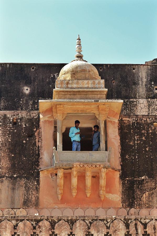 Castle Photograph - Overlook in the Women Quarters - Amber Fort - Jaipur India by Kim Bemis