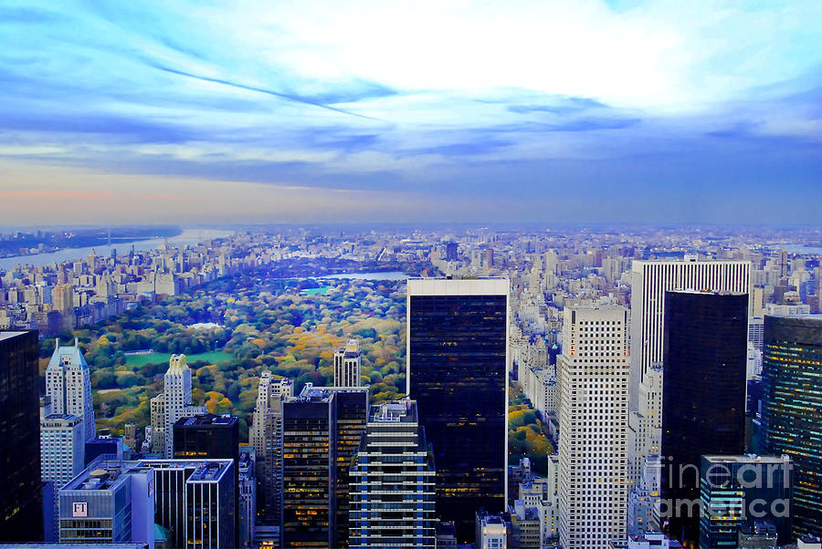 Overlooking Central Park New York City Usa Photograph