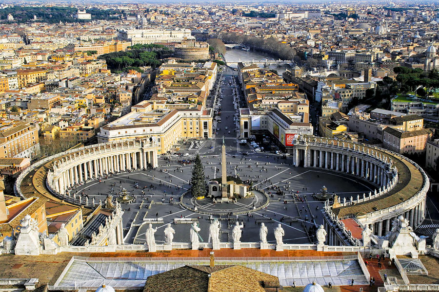Overlooking St Peters Square In The Vatican Photograph by Mark Tisdale