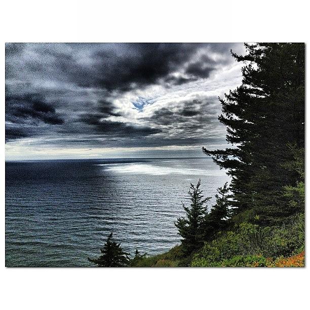 Oregon Photograph - Overlooking The Pacific On A Typical by Josh Latham