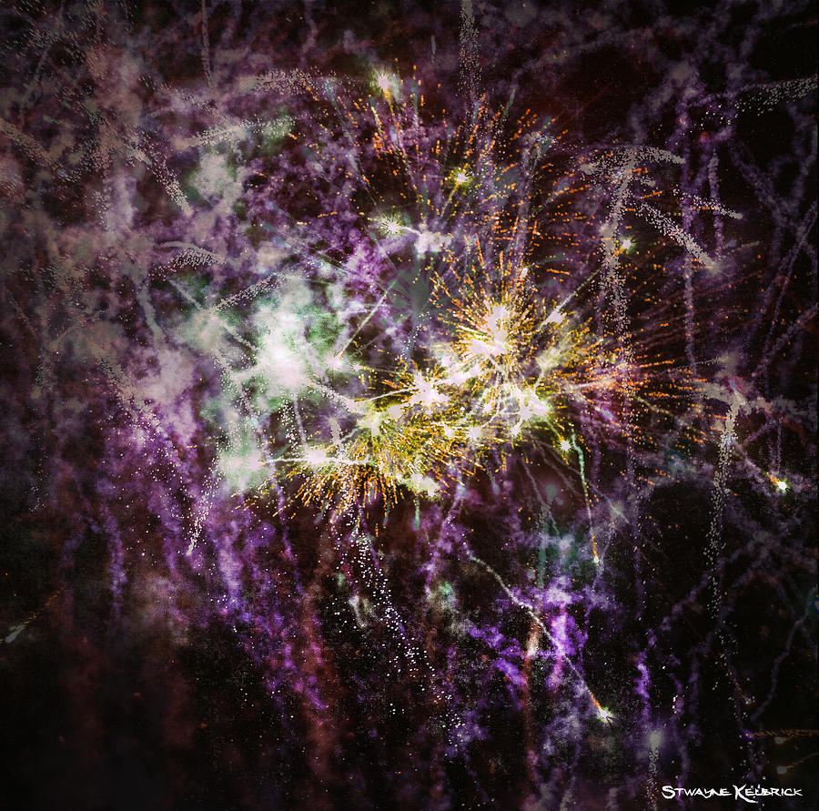 Overprinted Fireworks Photograph