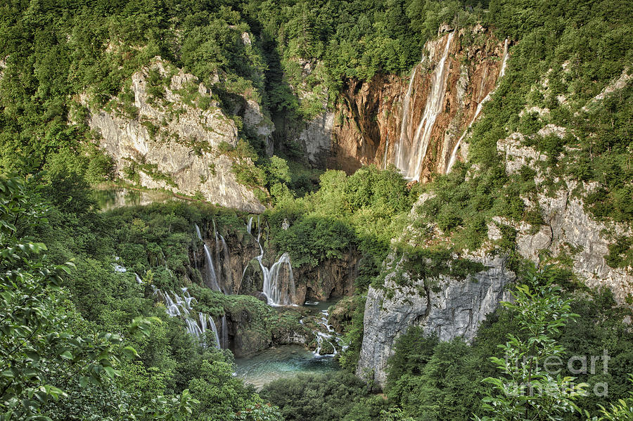 Waterfall Photograph - Overview of Plitvice by Timothy Hacker