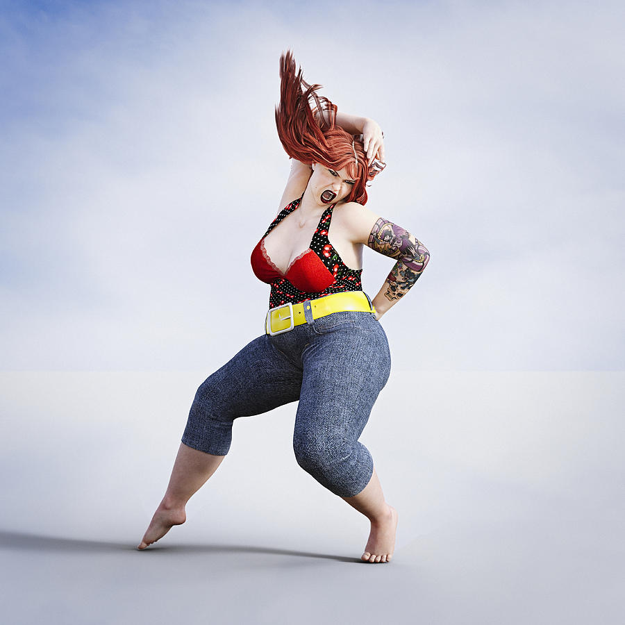 Overweight woman dancing barefoot Photograph by Donald Iain Smith