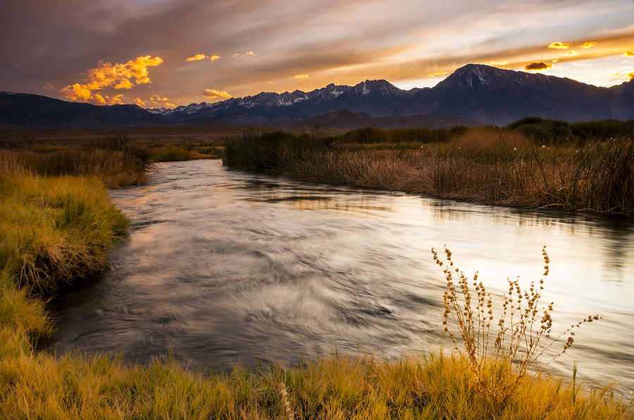 Owens River Sunset Photograph by Joe Doherty