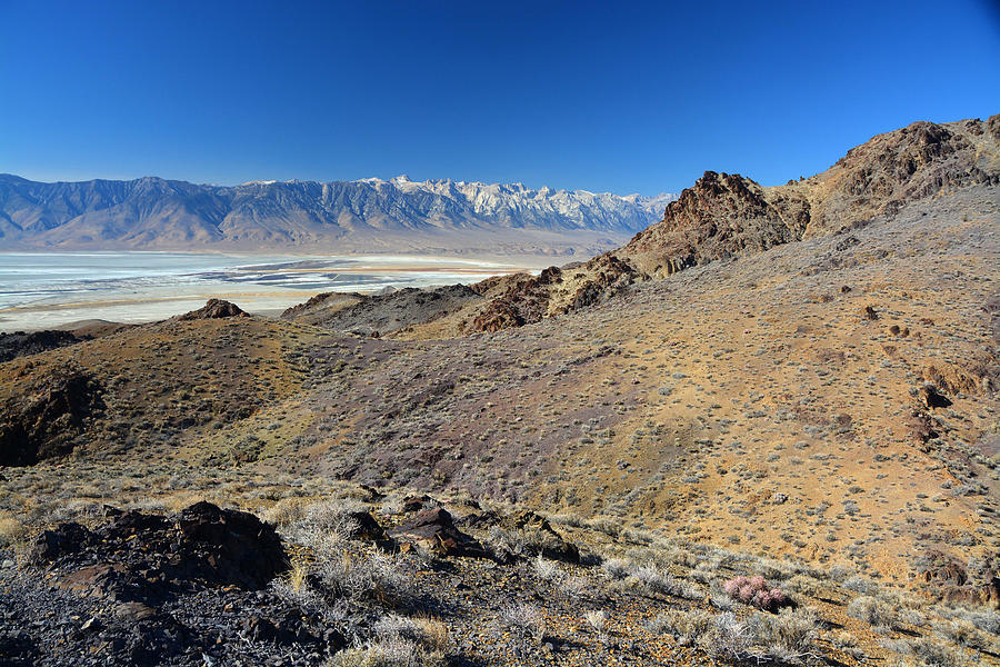Mountain Photograph - Owens Valley from Cerro Gordo Road November 17 2014 by Brian Lockett