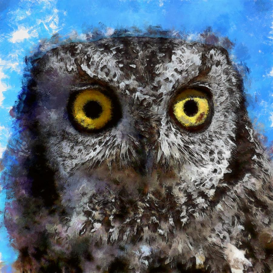 Owl Abstract Digital Art by Ernest Echols