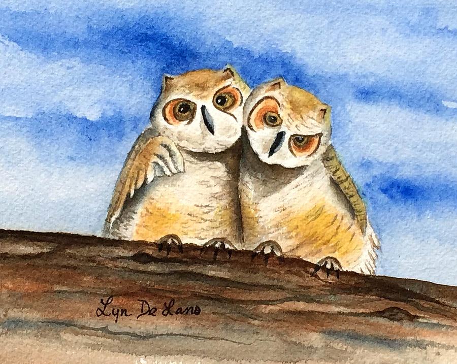 Owl Babies Painting by Lyn DeLano