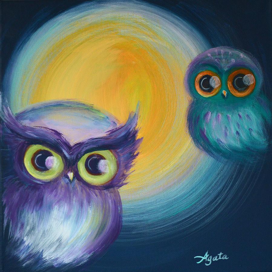 Owl Be Watching You Painting by Agata Lindquist