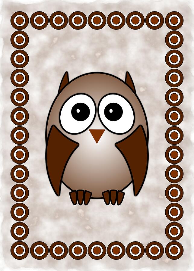 Owl Mixed Media - Owl - Birds - Art for Kids by Anastasiya Malakhova
