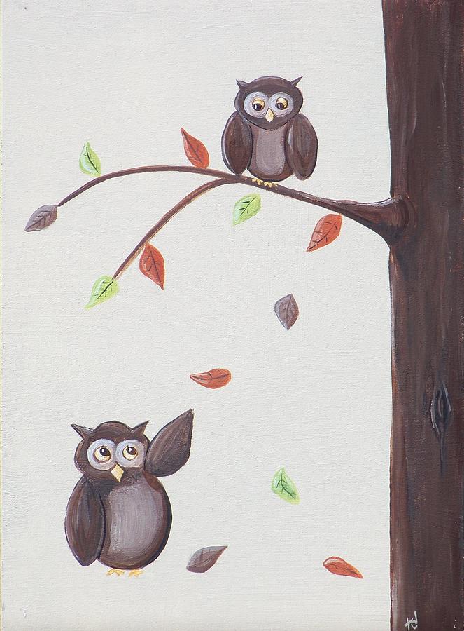 Wildlife Painting - Owl Catch You If You Fall by Tracie Davis
