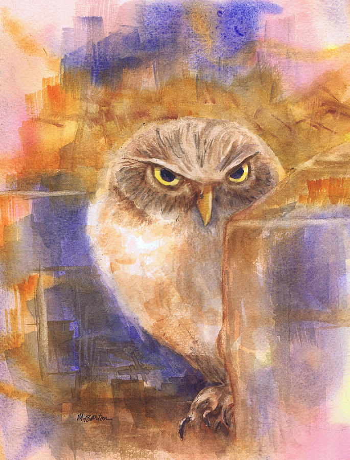 Owl Cave Painting by Marilyn Barton