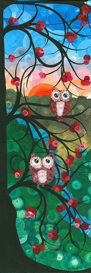 Owl Couples - 03 Painting by MiMi Stirn