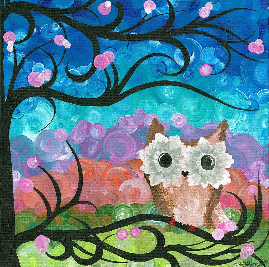Owl Expressions - 01 Painting by MiMi Stirn