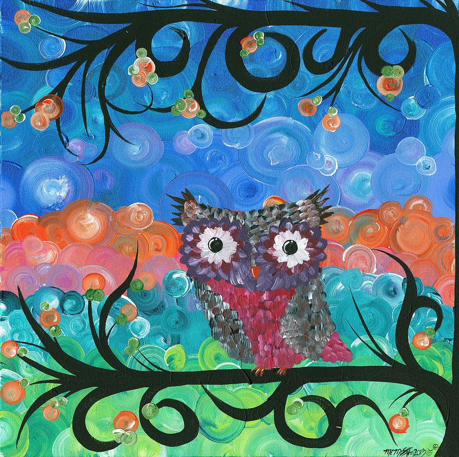 Owl Expressions - 02 Painting by MiMi Stirn