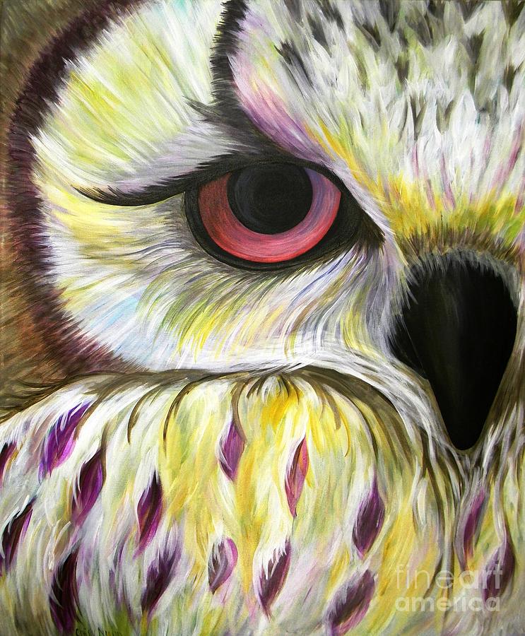Owl Painting - Owl Eye by Chrissy Neelon