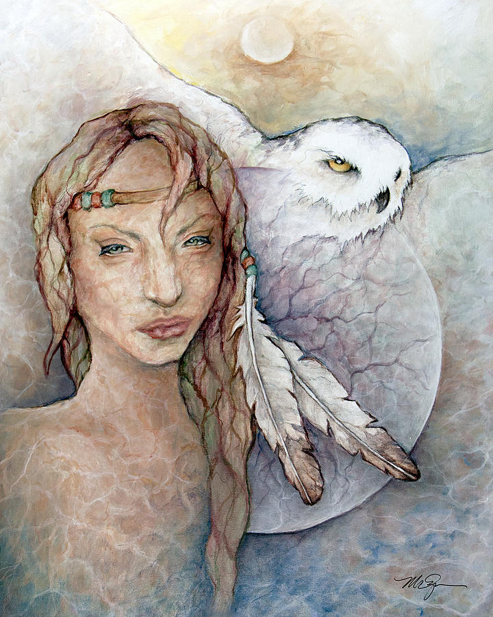 Owl Medicine Painting by Mary Zins