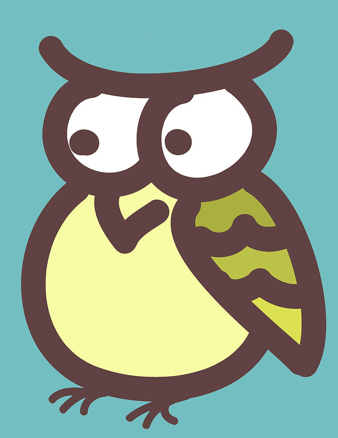 Owl Digital Art - owl by Nursery Art