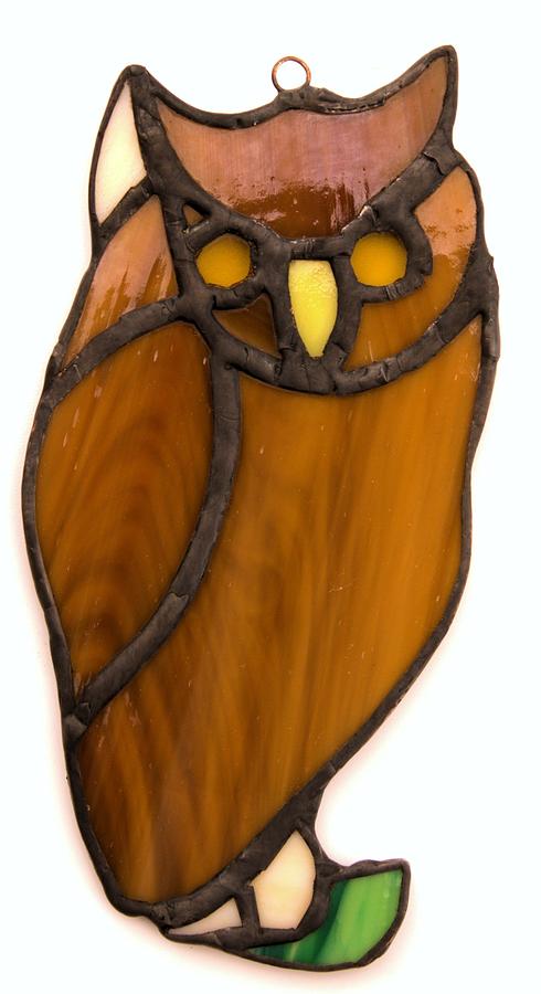 Owl Glass Art by Ron Harpham