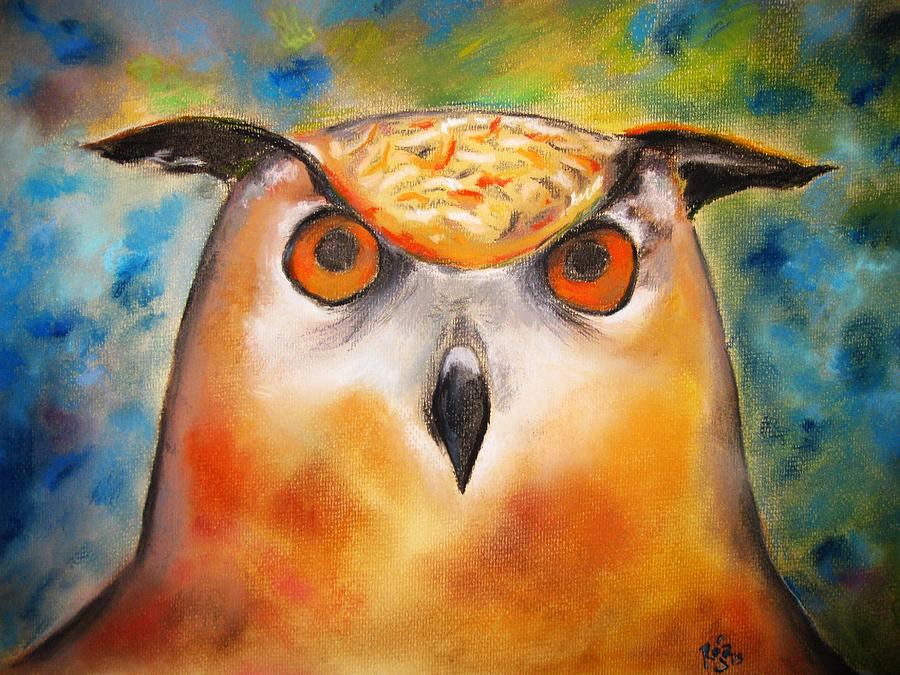 Owl Drawing - Owl by Rosa Garcia Sanchez