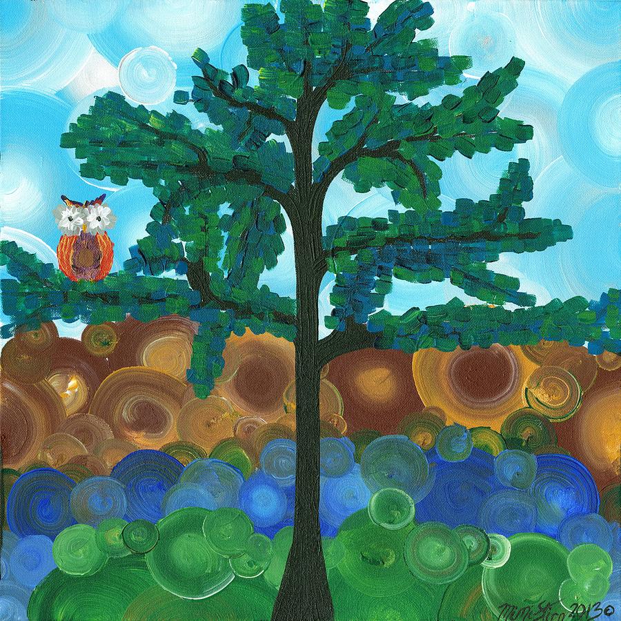 Owl Singles - 03 Painting by MiMi Stirn