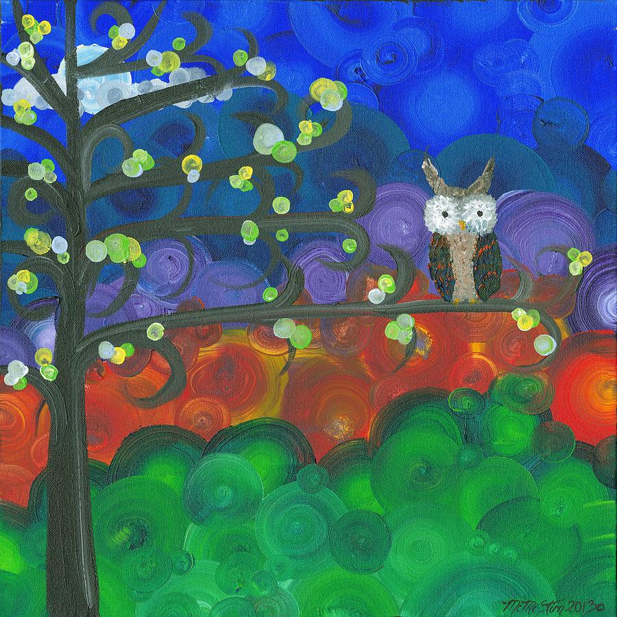 Owl Singles - 04 Painting by MiMi Stirn