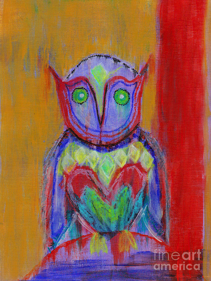 Owl Painting - Owl Understand by Loyda Herrera
