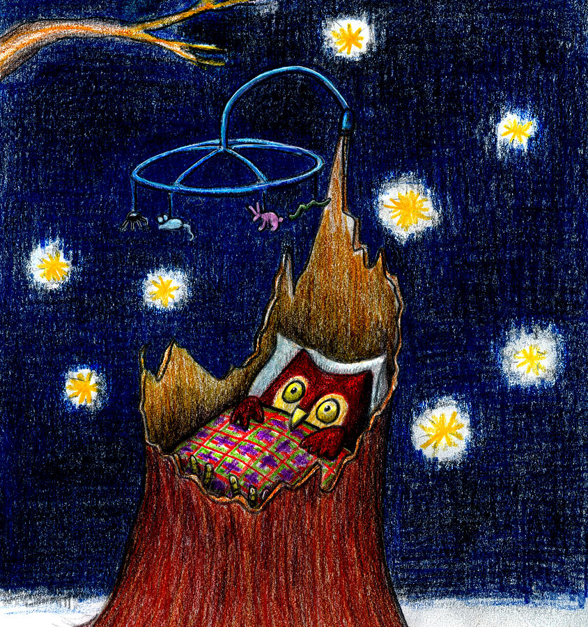 Owlet In Crib Mixed Media by Julia Collard