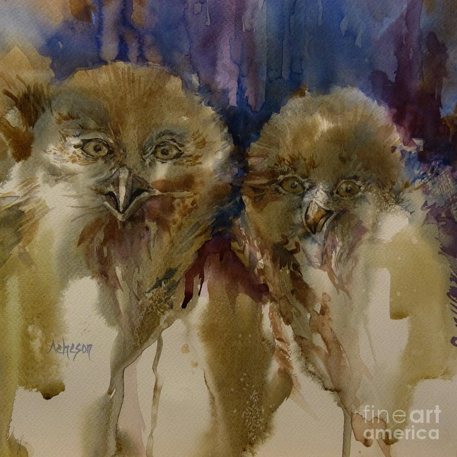 Owls Painting by Donna Acheson-Juillet